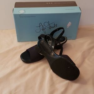 Life Stride navy blue dress sandals 6 1/2